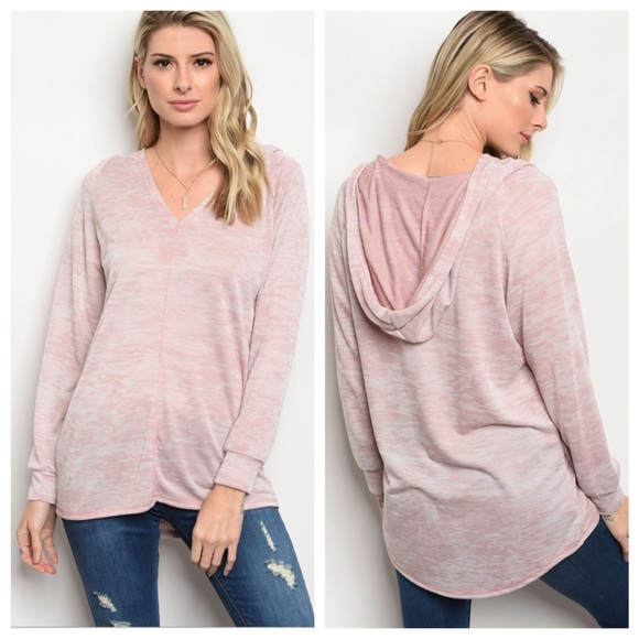 🌻1 MED LEFT🌻Blush Color Hooded Tunic Top - Picture 8 of 8
